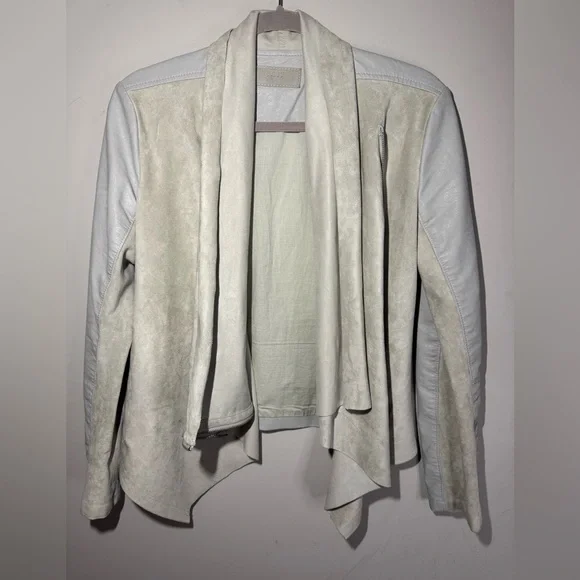 Blank NYC Faux Leather Moto Jacket, like New size Medium, cream color - Picture 3 of 9